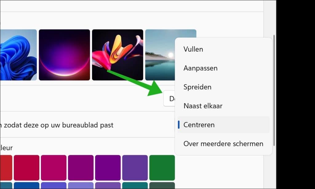 Afbeelding centreren of anders aanpassen