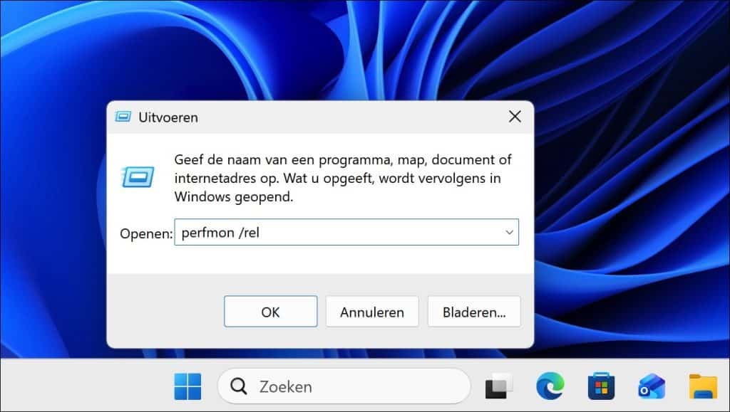 Betrouwbaarheidsgeschiedenis openen