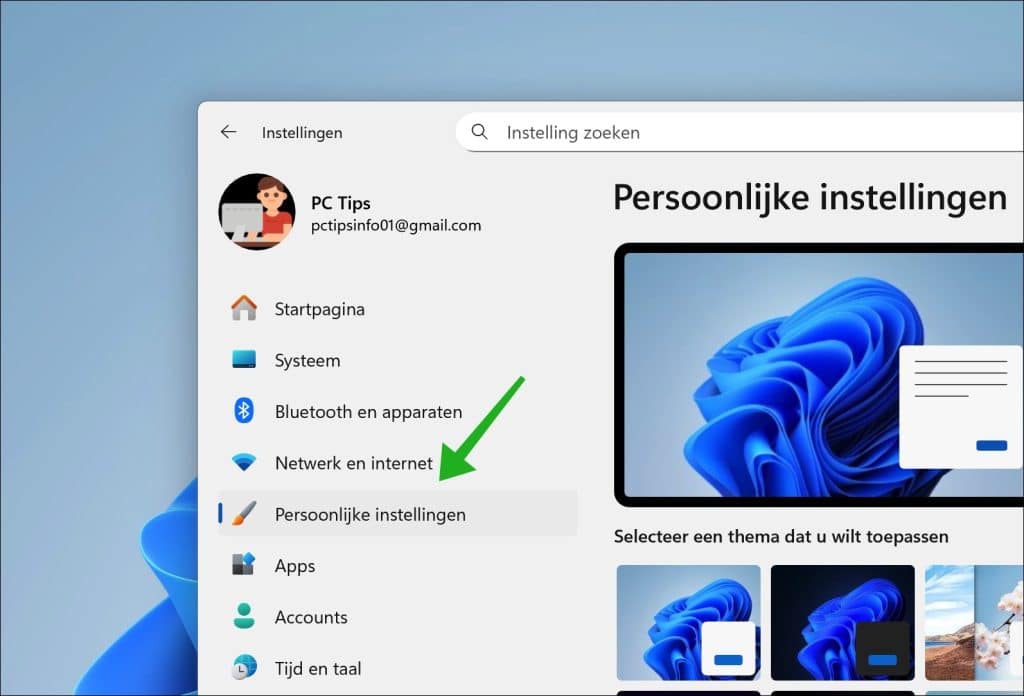 Persoonlijke Instellingen