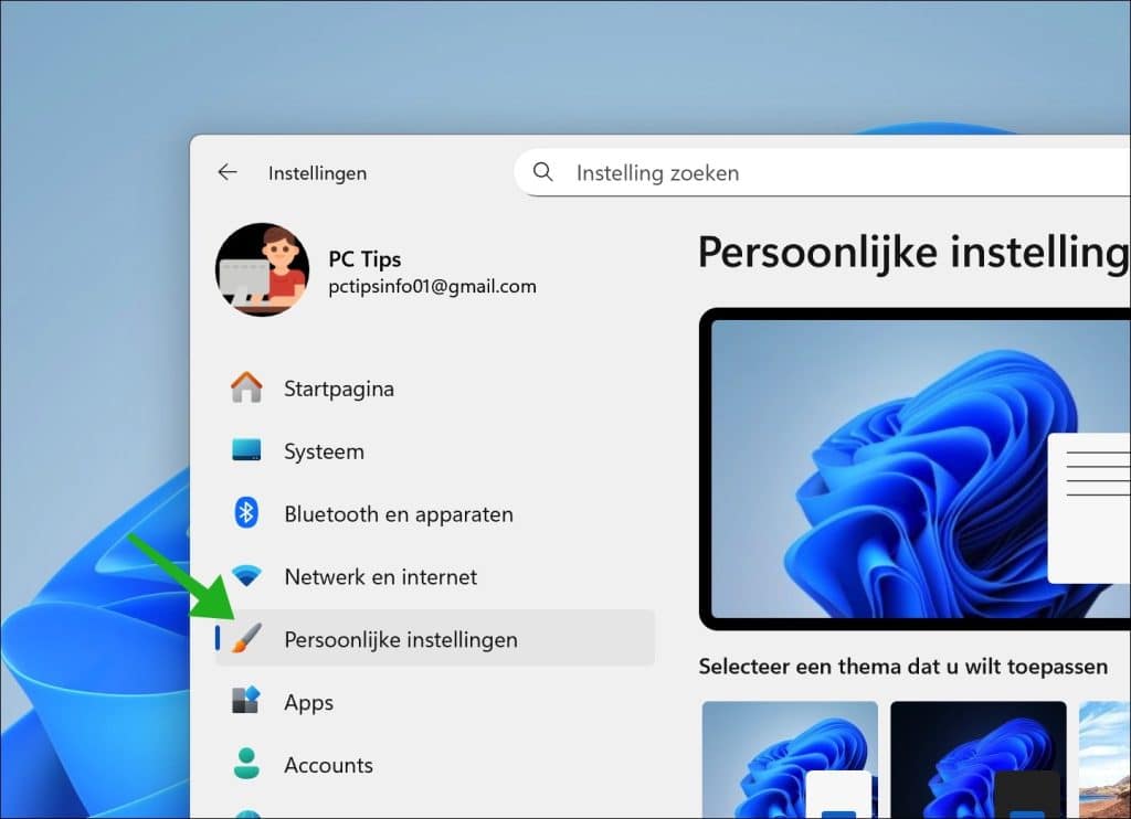 Persoonlijke instellingen