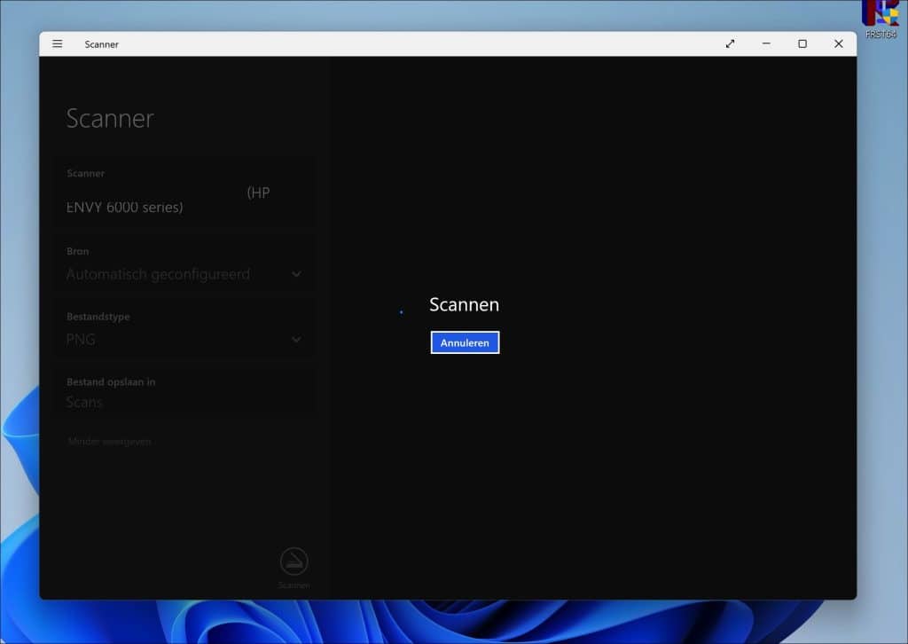 Scan wordt uitgevoerd