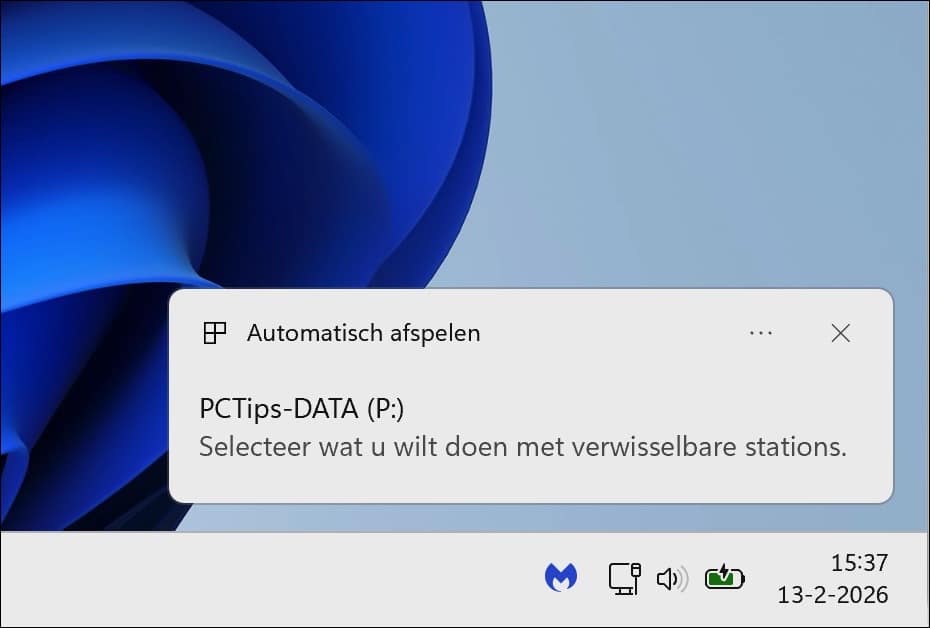 Selecteer wat u wilt doen met verwisselbare stations