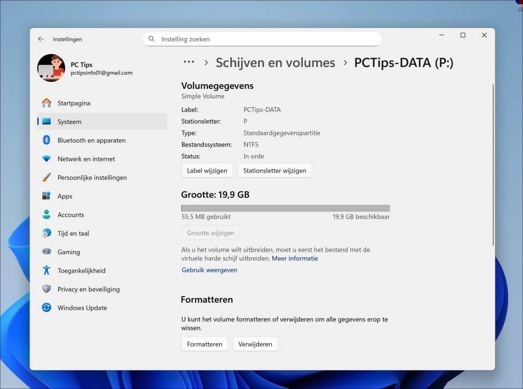 Virtuele schijf aanpassen