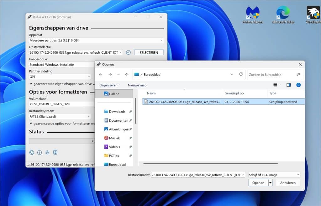 Windows 11 LTSC ISO selecteren