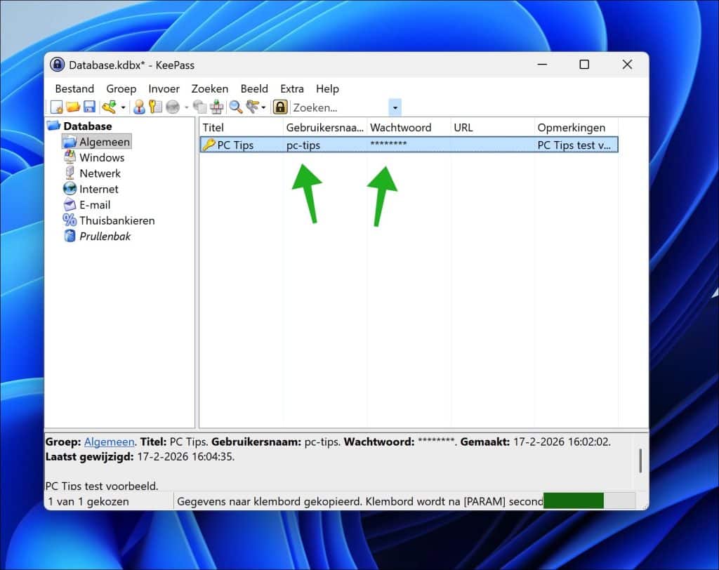 gebruikersnaam en wachtwoord gebruiken