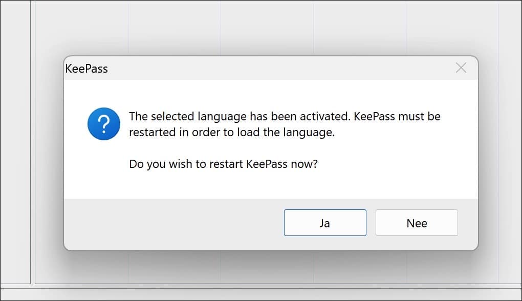 keepass herstarten