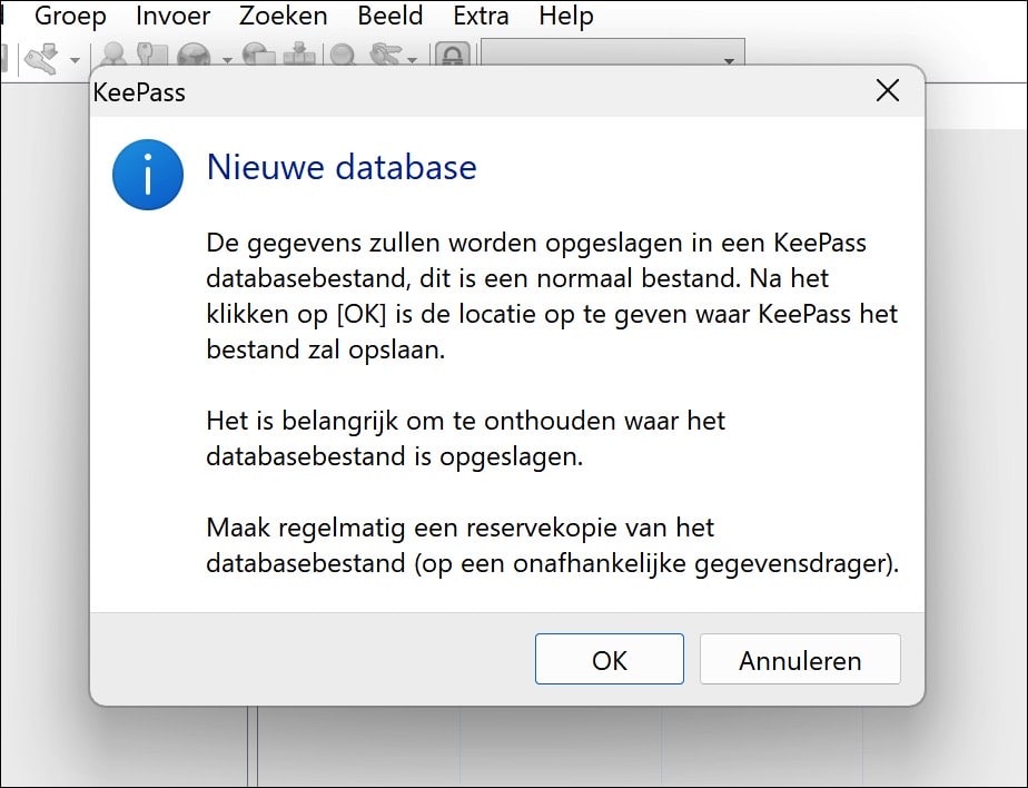 nieuwe database