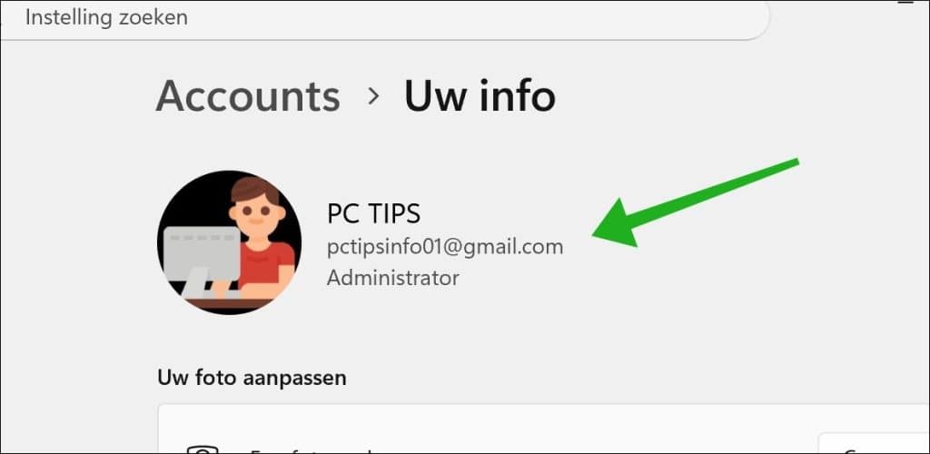 Aangemeld met Microsoft-account