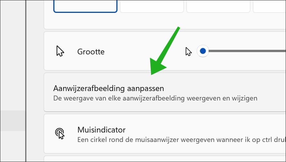 Aanwijzerafbeelding aanpassen