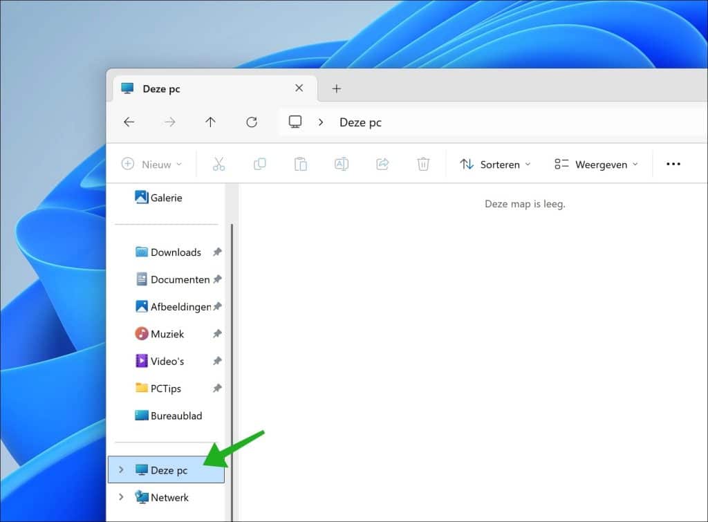 Alle schijfletters verborgen