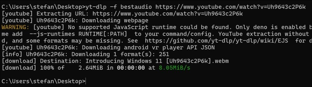 Alleen audio downloaden (beste kwaliteit)
