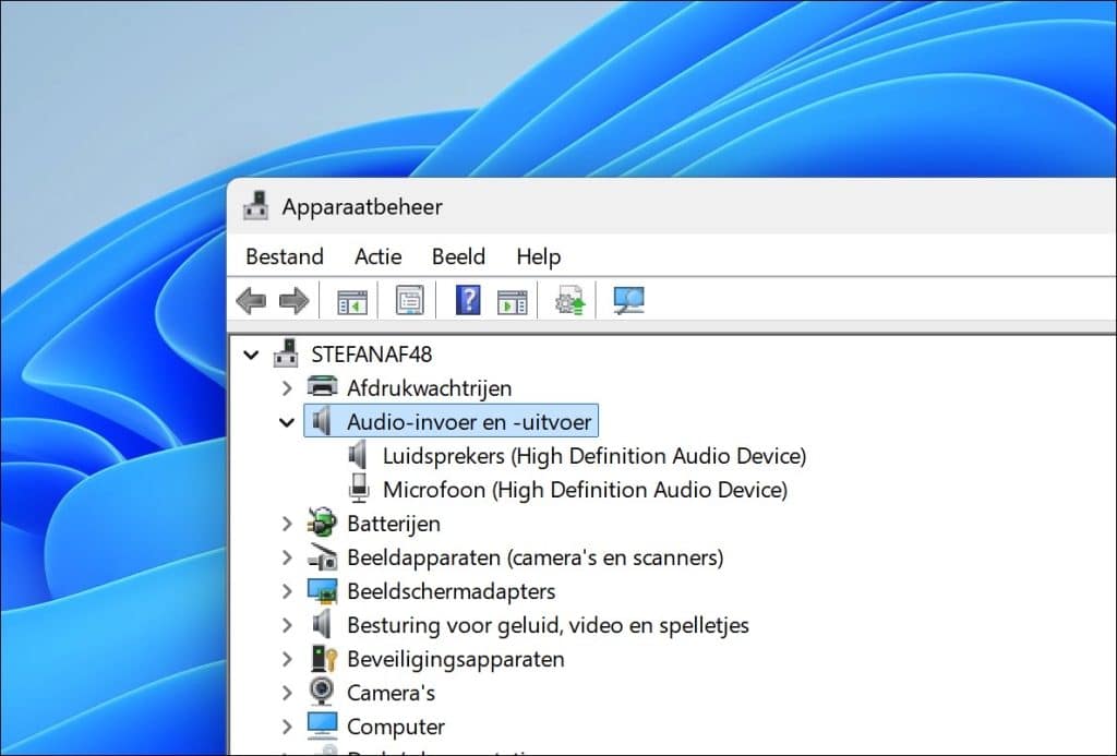 Audio-invoer en -uitvoer