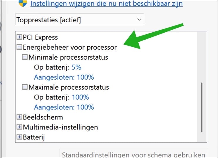 Energiebeheer voor processor