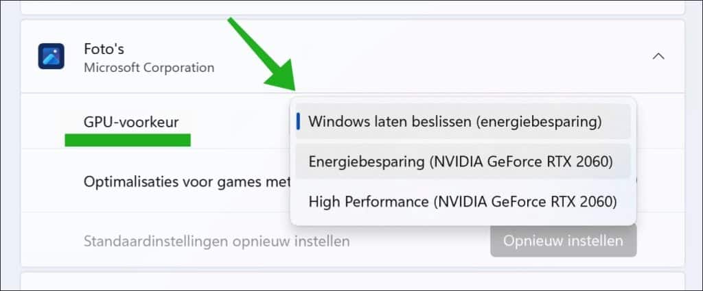 GPU-voorkeur