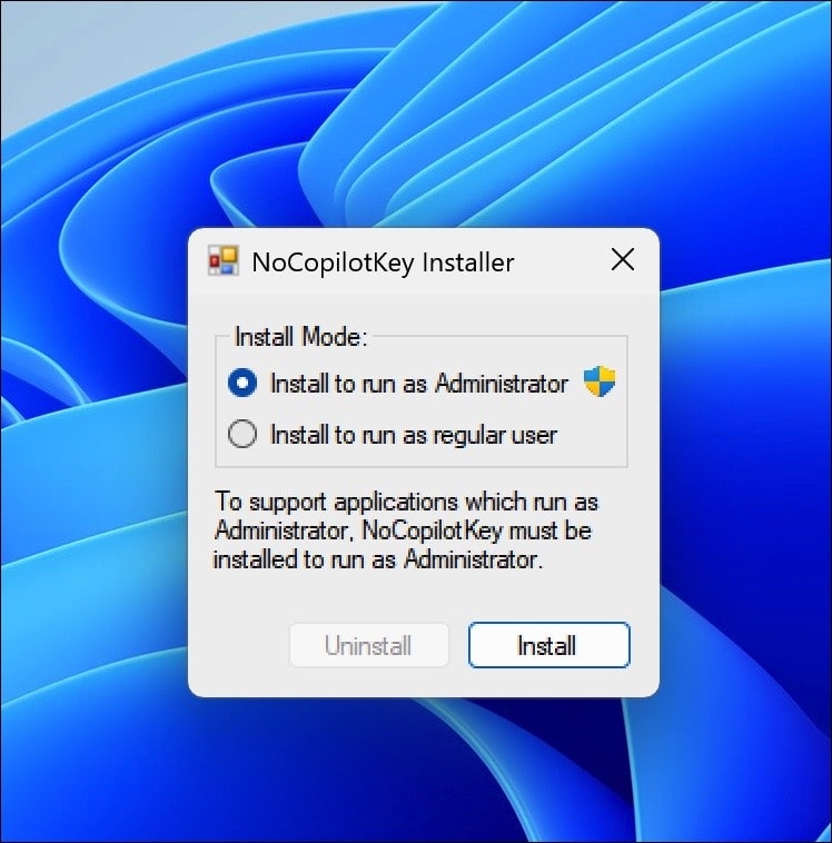 NoCoPilotKey installeren