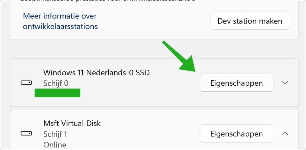 Schijf 0 eigenschappen