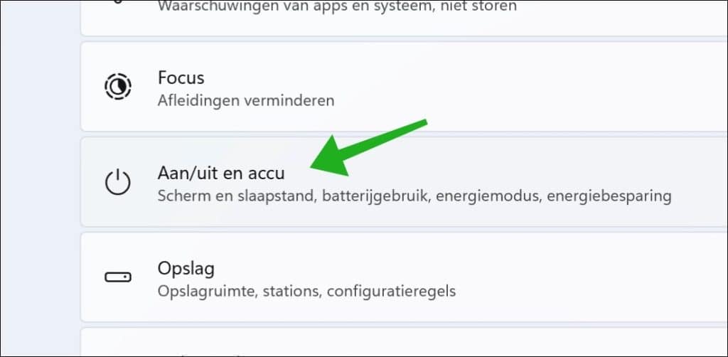 aan uit en accu