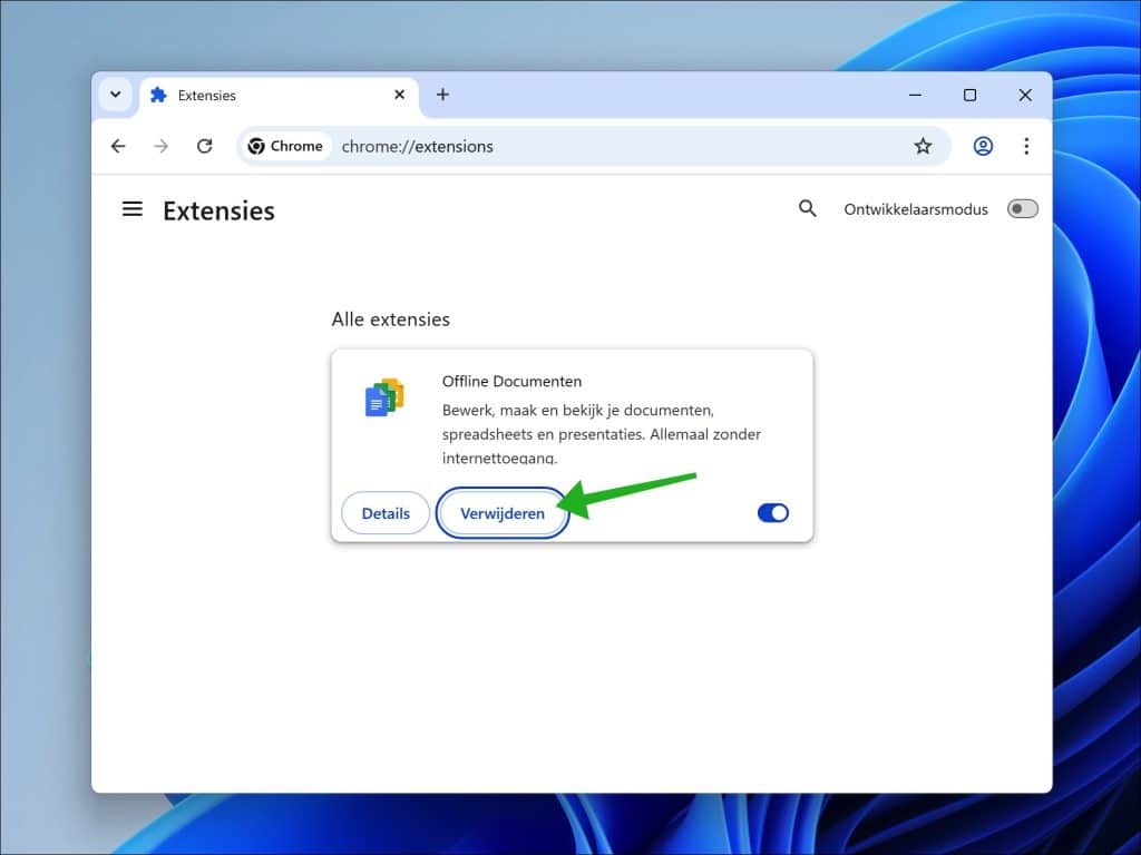 chrome extensie verwijderen