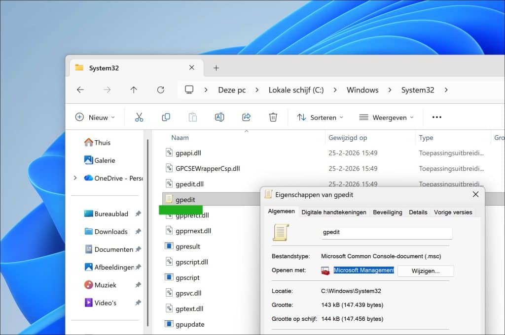 gpedit msc in system32 map