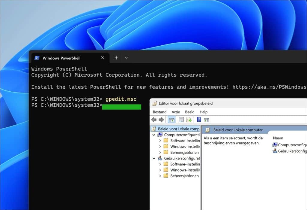 gpedit openen via powershell