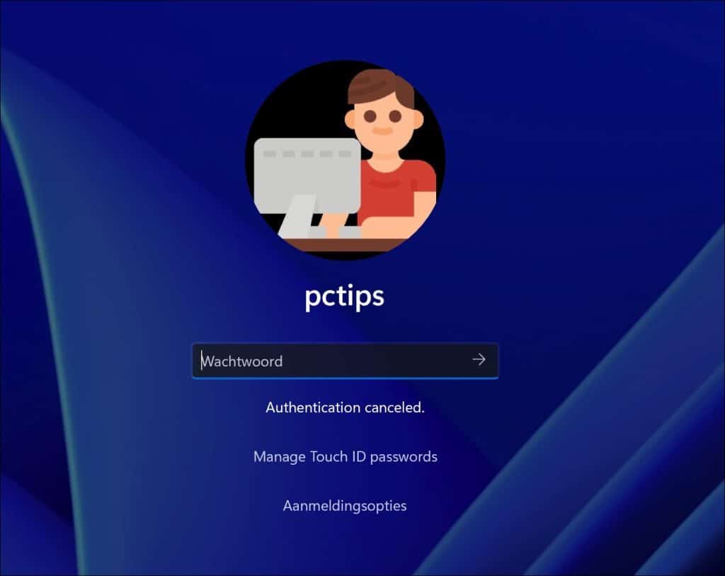 opnieuw aanmelden met lokaal account