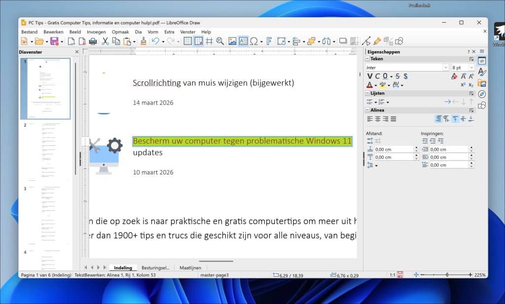 pdf bewerken in libreoffice