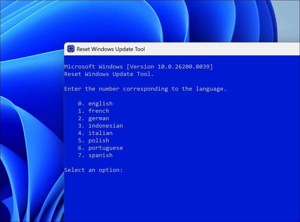 selecteert u de gewenste taal