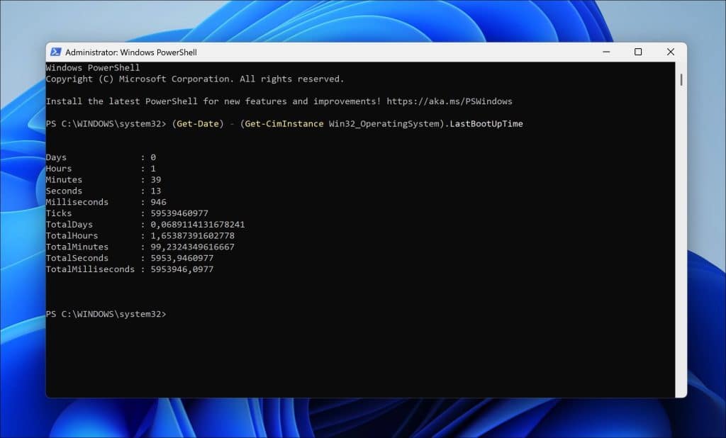 Computer uptime bekijken