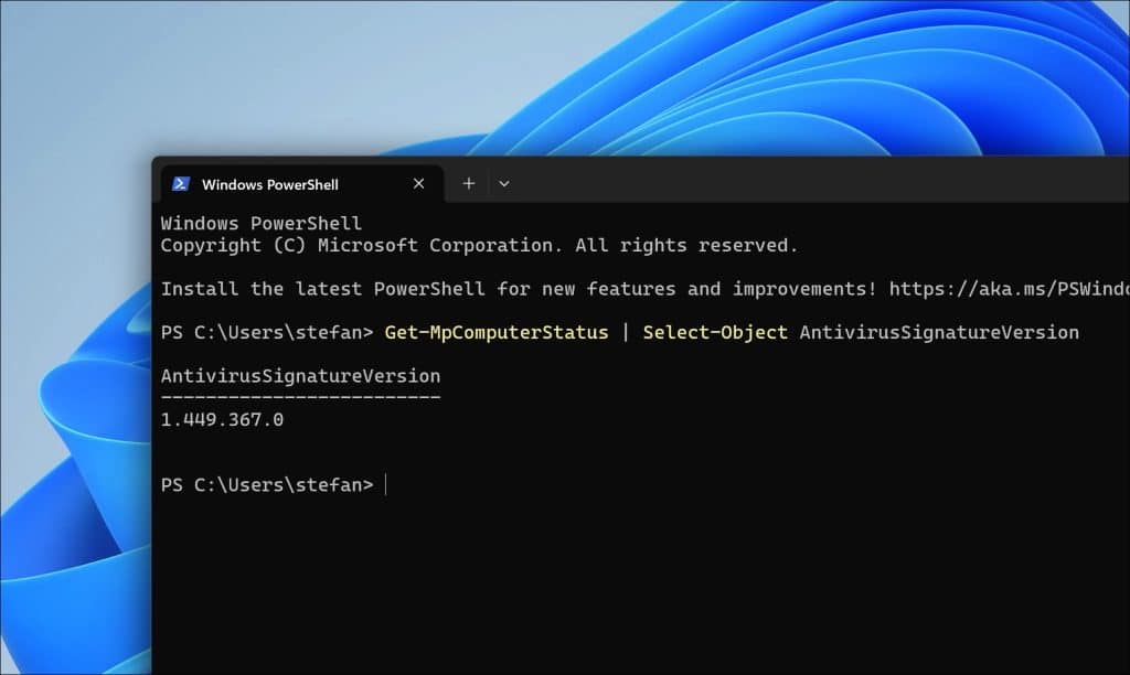 Get-MpComputerStatus