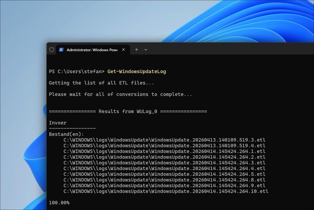 Get-WindowsUpdateLog