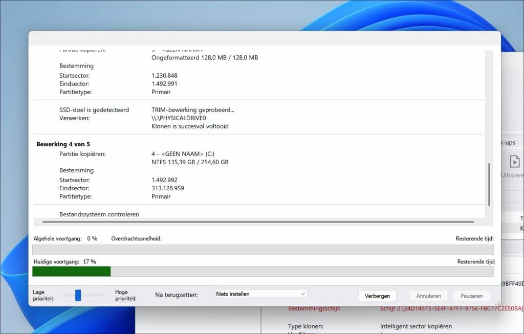 Harde schijf klonen in Windows 11