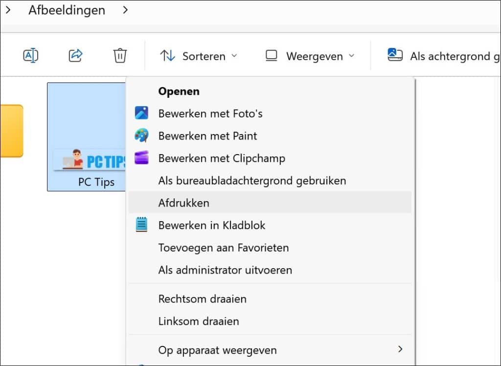 Klassieke menu terugzetten