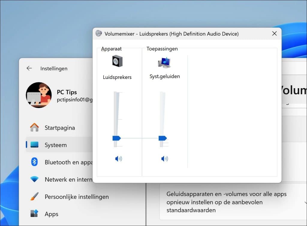 Klassieke volumemixer