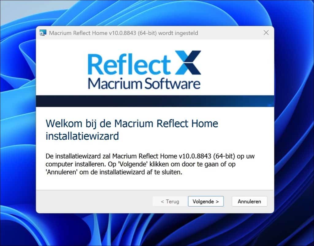 Macrium Reflect installeren