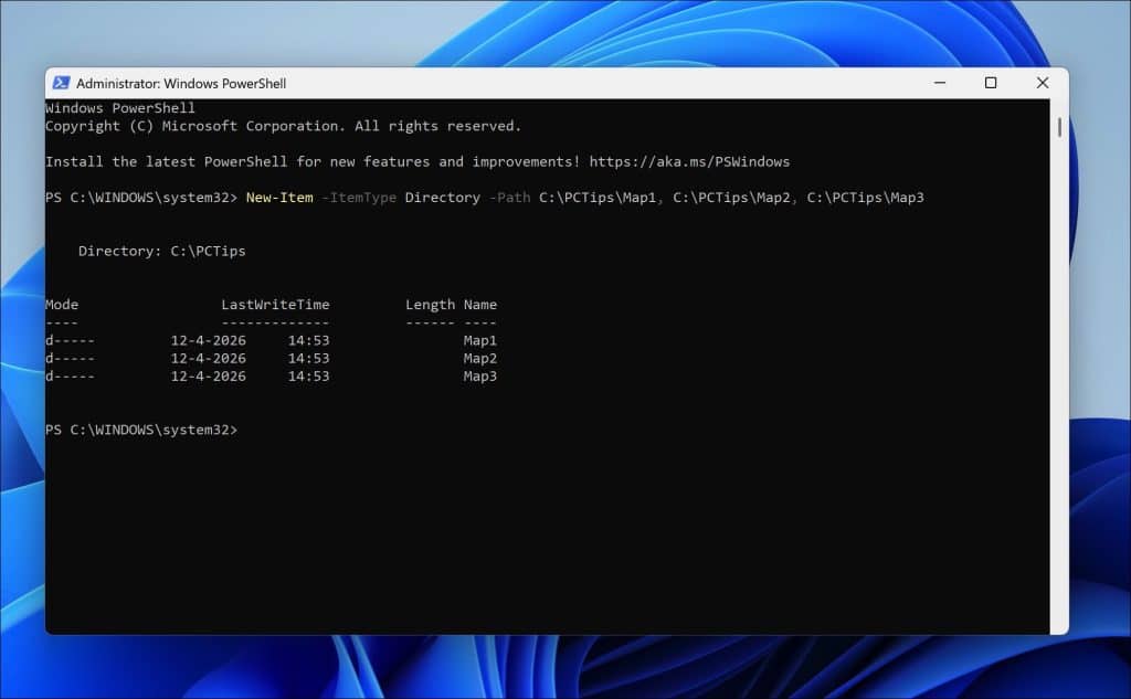 Snel een mapstructuur maken