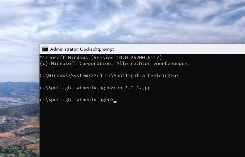 Spotlight afbeeldingen hernoemen