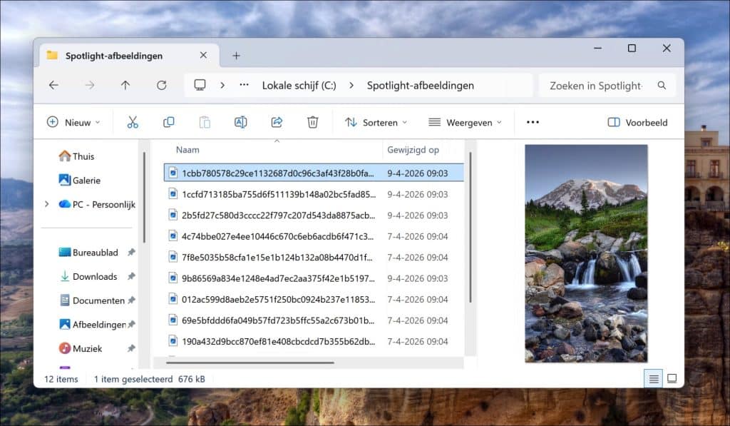 Spotlight afbeeldingen opslaan