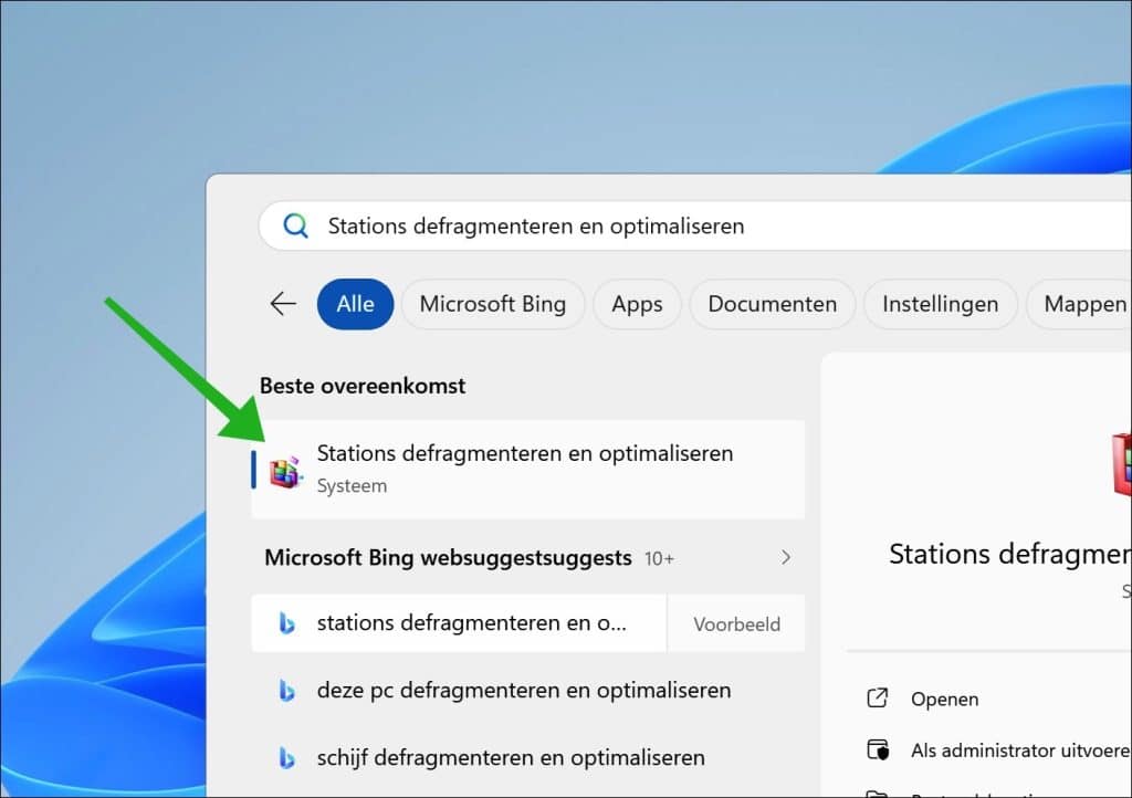 Stations defragmenteren en optimaliseren