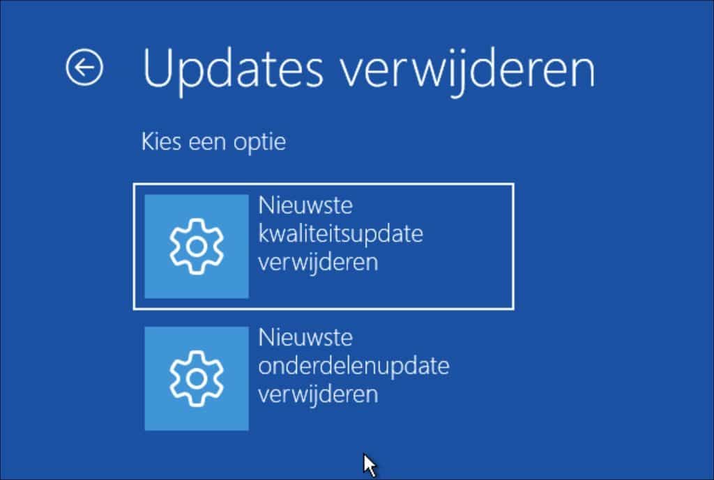 Updates verwijderen