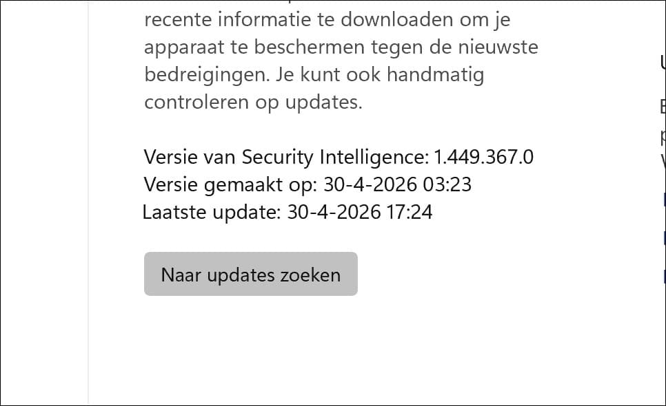 Versie van Security Intelligence