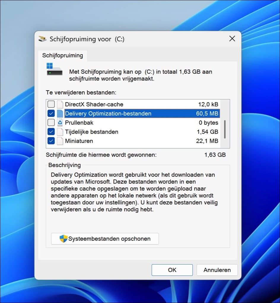Windows 11 cache automatisch legen