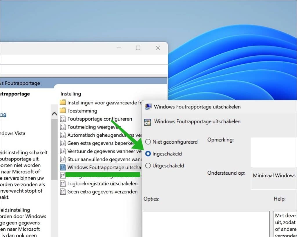 Windows Foutrapportage uitschakelen