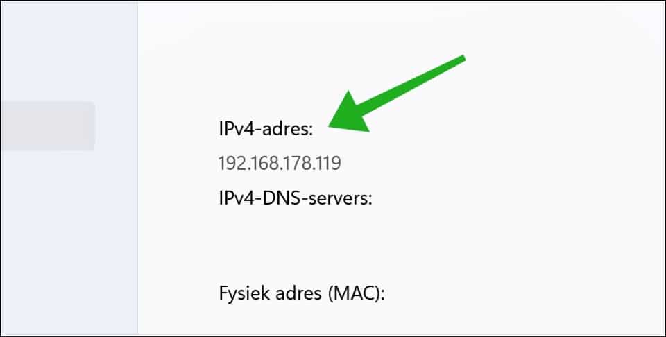 ip-adres van wifi