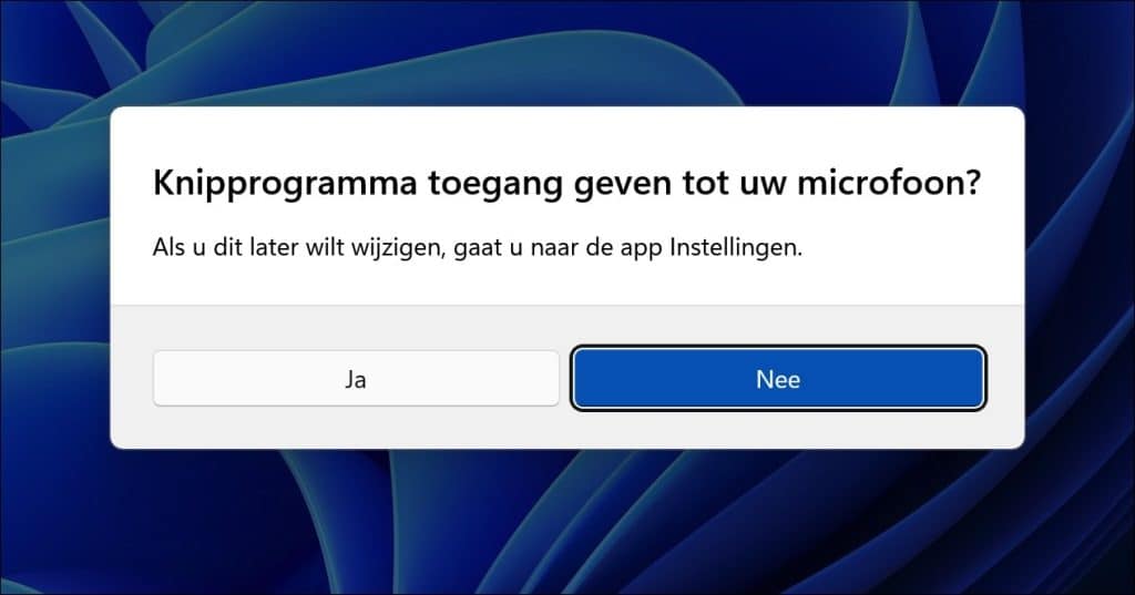 knipprogramma toegang geven tot microfoon