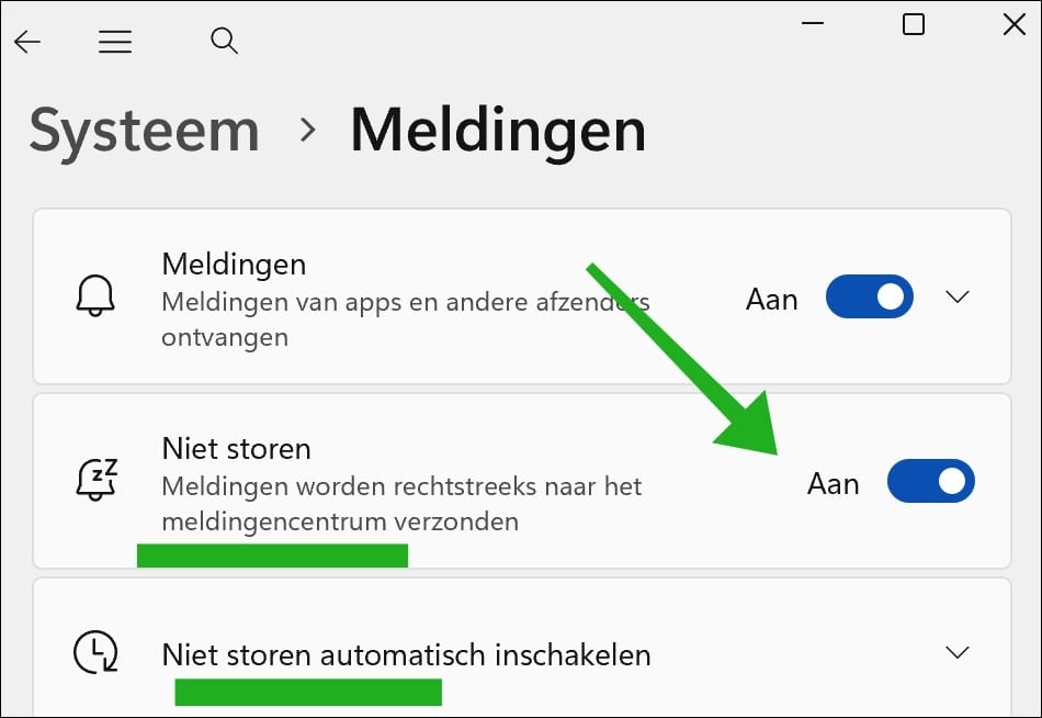 modus Niet storen inschakelen