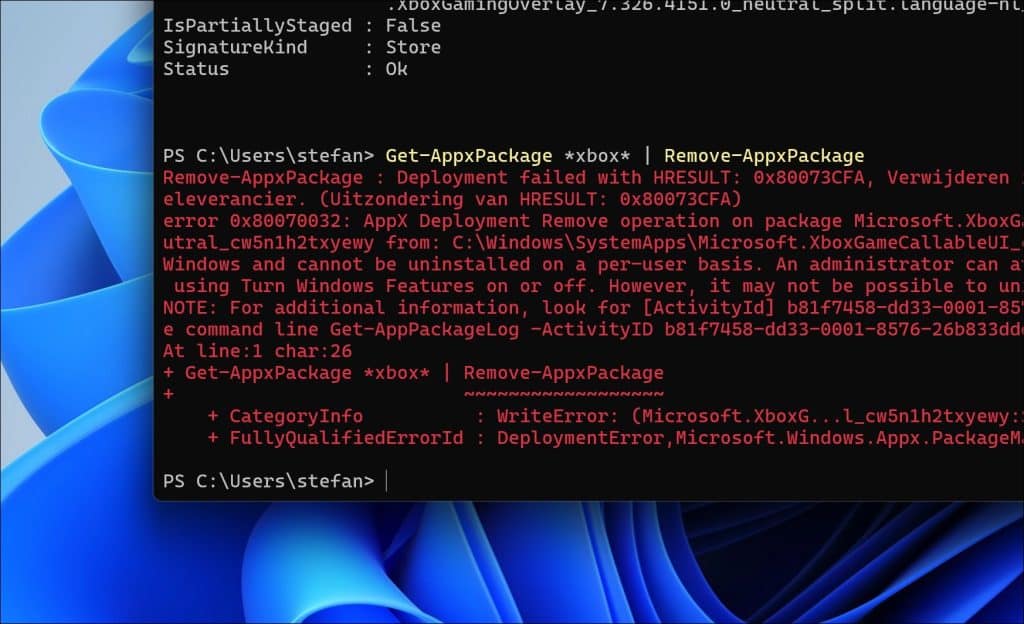 Programma verwijderen uit gebruikersaccount