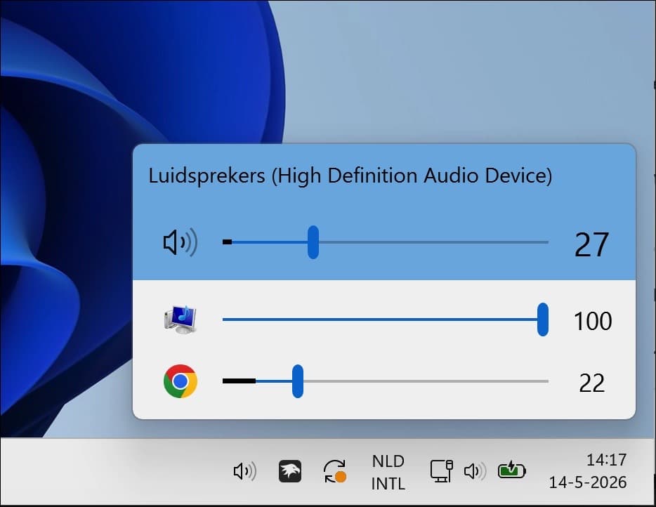 EarTrumpet gebruiken in Windows 11 om het volume per app te regelen