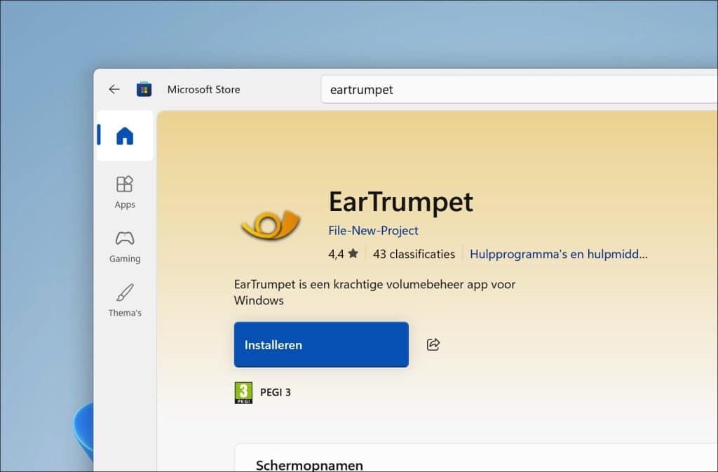 EarTrumpet installeren