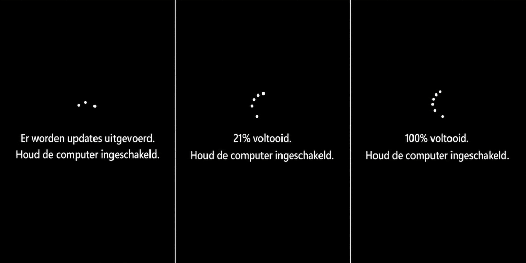 Er worden updates uitgevoerd houd de computer ingeschakeld blijft hangen