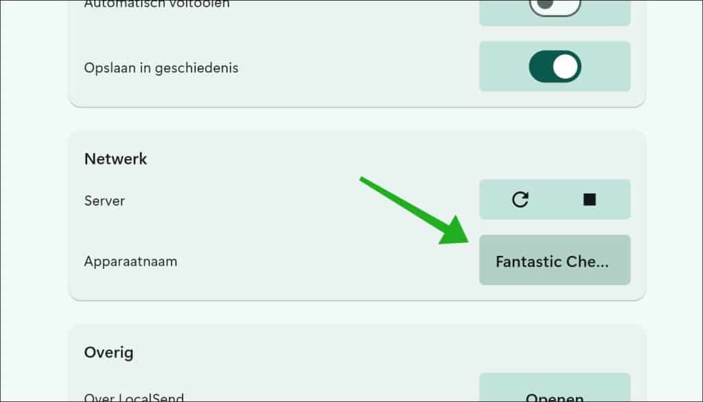 apparaat naam wijzigen